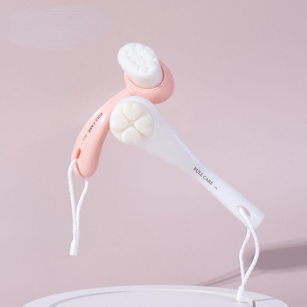 Cleansing Brush Soft Hair Makeup Remover Cleaner Pores To Blackhead Lanyard Arched Wash Brush Facial Brush