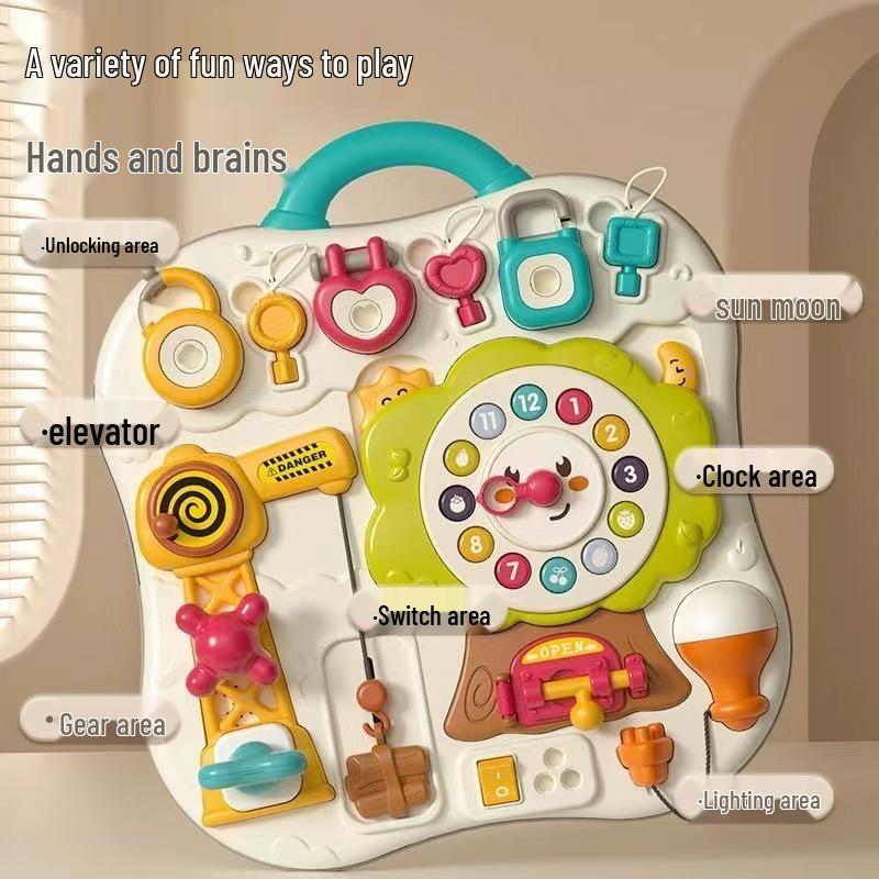 Guyu Montessori Busy Board: Educational Toy for Babies and Toddlers (1-3 Years) - Intellectual Ball Lock Opening Activity