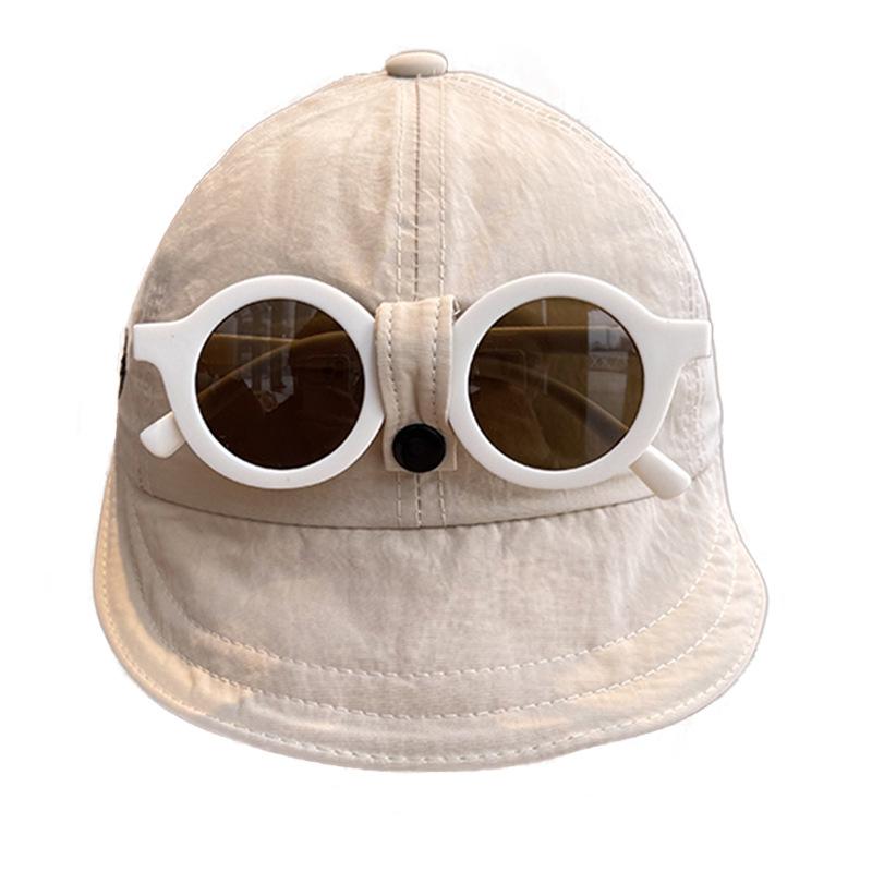 Removable Sunglasses Baby Hat Spring and Autumn Quick Drying Baseball Cap Boys and Girls Summer Sun Protection Sun Hat Big Brim Pot Hat