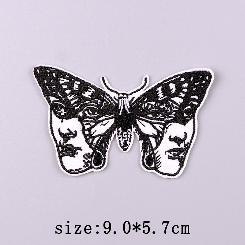 Punk Skull Embroidery Patch Iron On Patches For Clothing Hip Hop Embroidered Patches On Clothes Fusible Patch For Clothes Badges