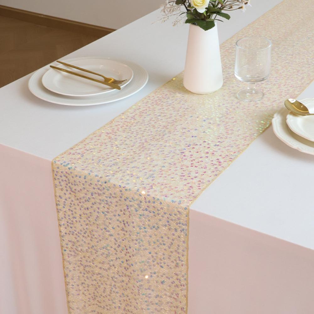 Glitter Mermaid Theme Table Runner Rectangular Table Cover Gorgeous Table Cloth Wedding