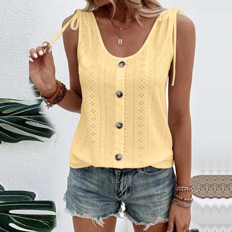 2026 Spring/Summer Sexy Casual Solid U-Neck Tank Top - New Women s Fashion S