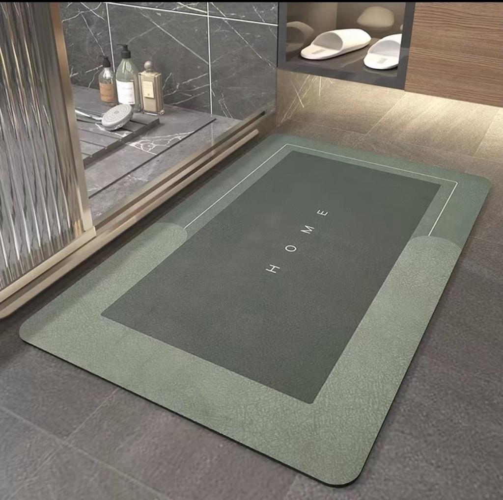 Non slip Water Absorbing Bath Mat Soft Diatomite Foot Mat Bath Tub Shower Mat