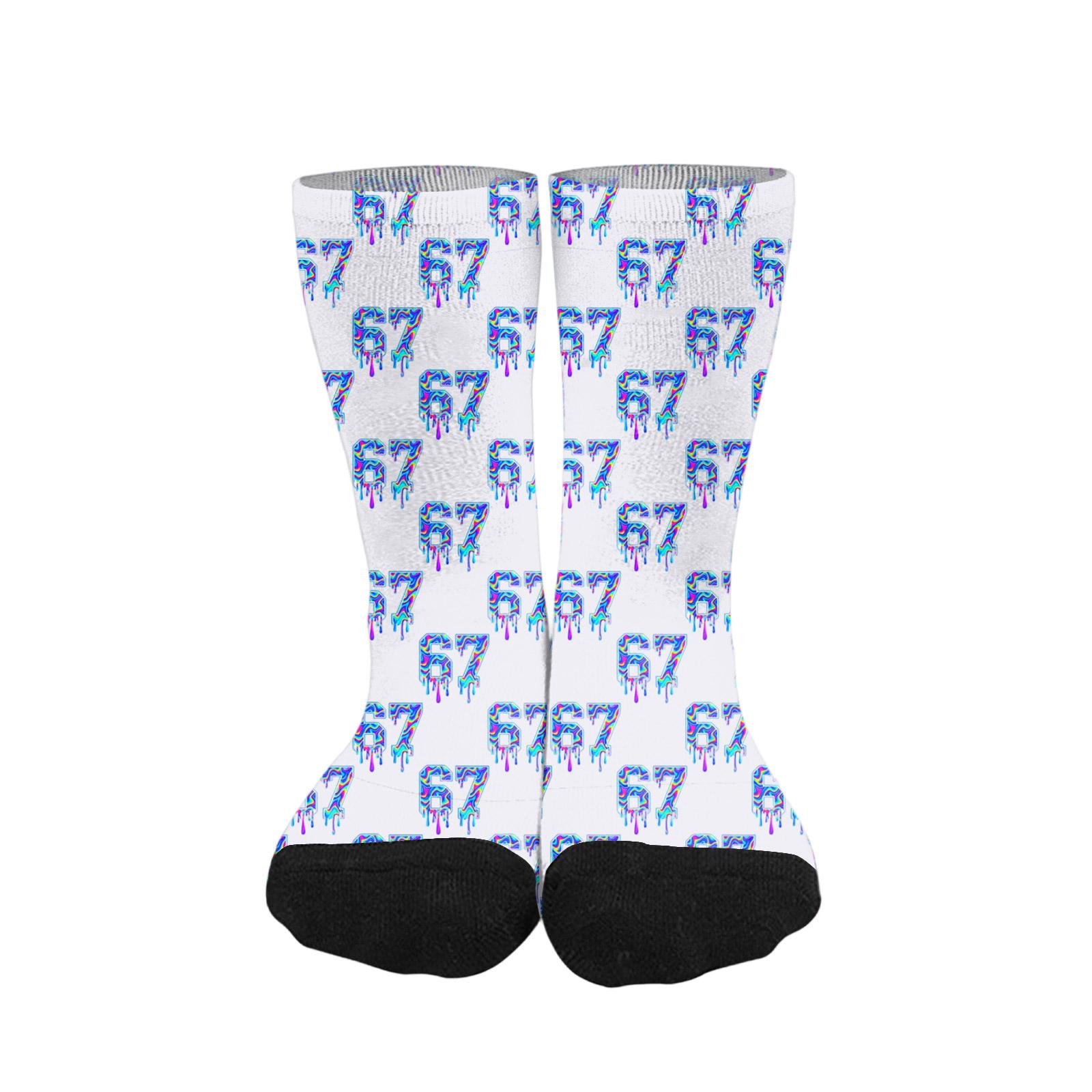 

Милые и игривые носки носки до середины икры длинные носки носки с принтом One Size белый