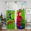 Nowoczesne zasłony do salonu 2 sztuki Rolety Teletubbies Zasłona zaciemniająca do pokoju 2 panele Dekoracja na Halloween Tiul do sypialni