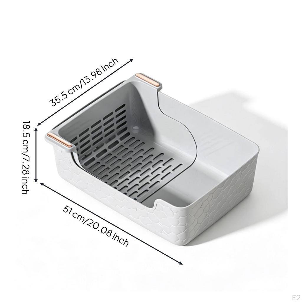 Sifting Litter Pan SemiEnclosed Cat with Tray EasytoClean Sifter for Cats, Indoor,