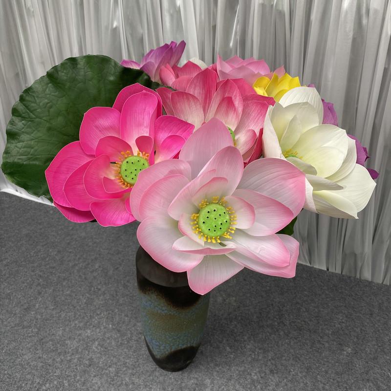 Artificial Lotus Flower Decor With Soft Silicone For Home Water Pool Waterfall Scene