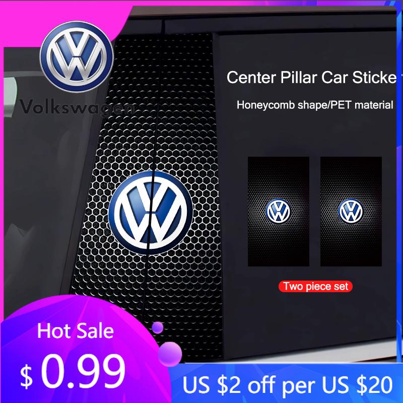 For VW Volkswagen Jetta MK5 Golf Car Stickers B-Pillar Center Column Decoration Cover PET Decals Auto Accessorie For Volkswagen