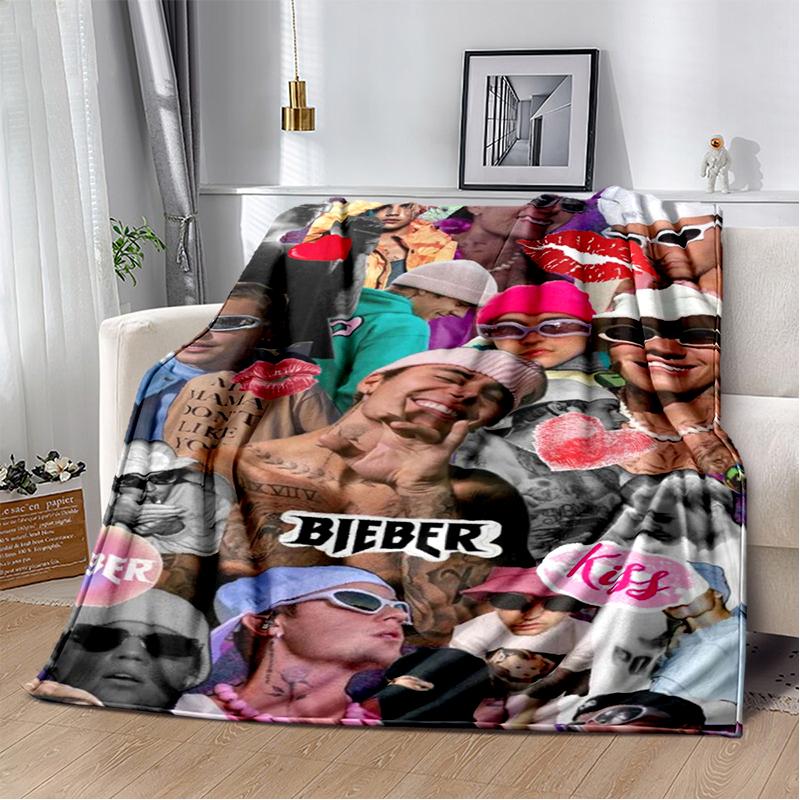 2025 New Style Justin Drew Bieber Singer JB Blanket,Soft Throw Blanket for Home Bedroom Bed Sofa Travel Picnic Cover Kid Gift