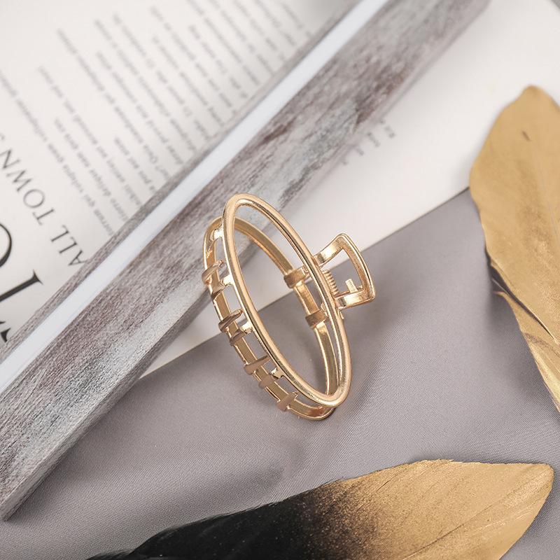 Women Fashion Gold Hollow Geometric Hair Claw Retro Hair Clips Barrette Hair Crab Hair Clips Headband Hairpin Hair Accessories