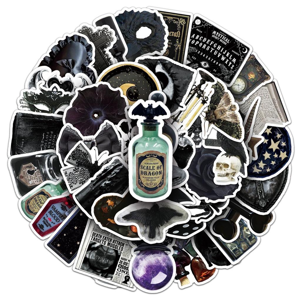 50 Gothic Dark Witch Stickers: Personalized, Creative, Waterproof Decorative Stickers for Journaling and Phone Cases