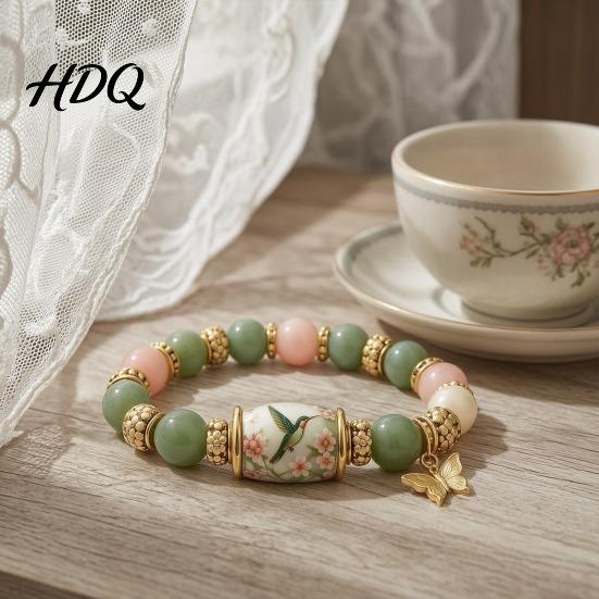 Love Beginnings Bracelet Bluebird Blessings Bracelet Inspirational Hummingbird Strength Beaded Green Casual Beads Cherry