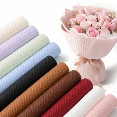 10Pcs Matte Finish Embossed Bouquet Wrapper 3D Wave Embossed Florist Bouquet Packaging Flower Shop