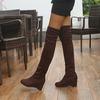 MAITA Fashion Winter Erhöht Innerhalb Elastische Stiefel Weibliche Samt Knie Jackboot Stretch Stiefel