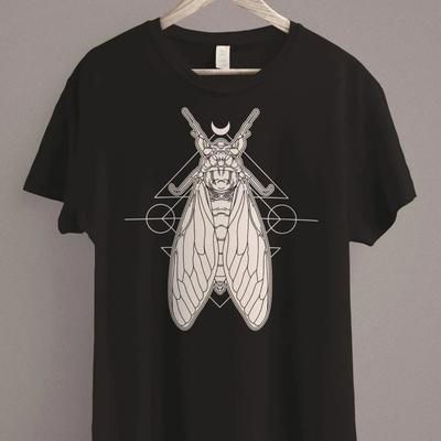 Cicada T-Shirt Entomology Insect T-Shirt Gothic Clothing Nu Goth Unisex T-Shirt Summer Casual Print T-Shirt Y2k Harajuku