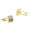 Curved Black Striped Metal Cufflinks Classic Business Men's French