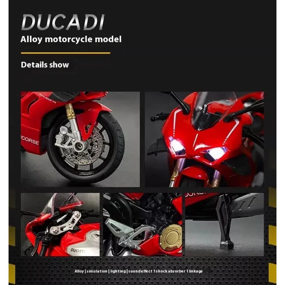1/12 Ducati Panigale V4S Model Alloy Motorcycle Diecast Computer Desktop Ornaments Trendy Display Gift for Friend Kids Toys