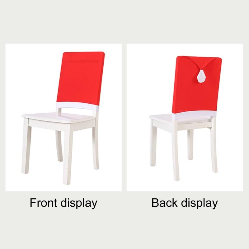 Chair Back Cover Christmas Kitchen Chair Slipcovers In Santa Hat Shape For Holiday Decoration Chair Covers