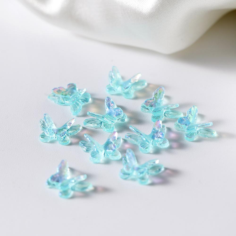 20/50Pcs Mini Aurora Glitter Colorful 3D Resin Butterfly Epoxy Resin Filiings for DIY Epoxy Resin Mold Cratfs Nail Art Fillers