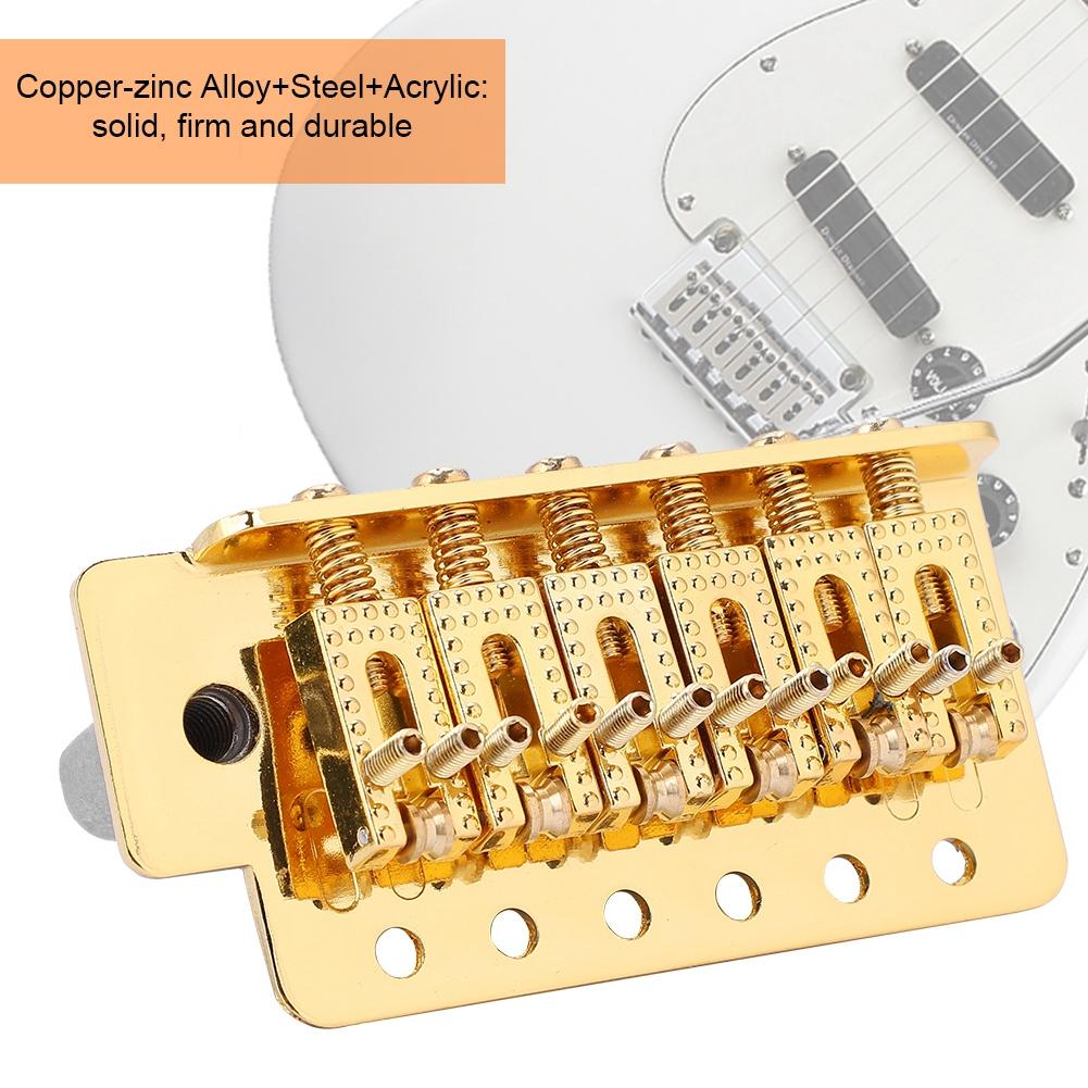 Tremolo System with Roller Single Locking Vibrato Bridge Tailpiece for ST Guitar (Gold)
