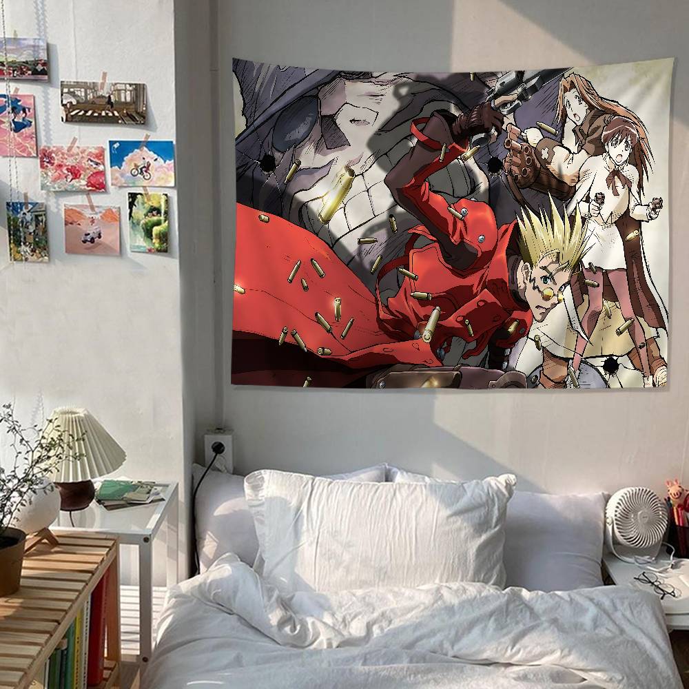 Anime Trigun Stampede Tapestry Art Printing Japanese Wall Tapestry Anime Wall Hanging Home Decor