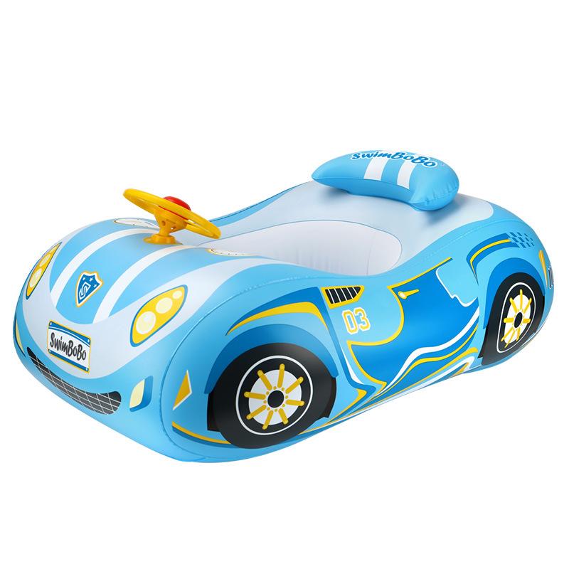 Inflatable Seat Ring Kids Swimming Ring Sports Car Shape Mini Steering Wheel Seat Ring Baby Outdoor Swimming Ring