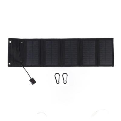 Portable Solar Panel with USB Port Black 15W Monocrystalline Silicone Canvas Water Resistant