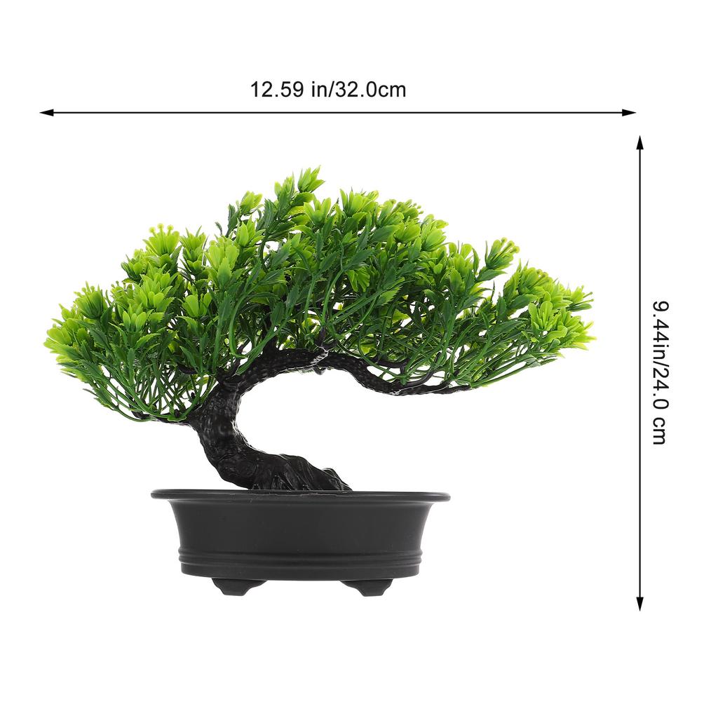 1pc Lifelike Artificial Bonsai Tree Simulation Green Plant Potted Mini Fake Flower for Home Office Decor Imitation Pine Ornament