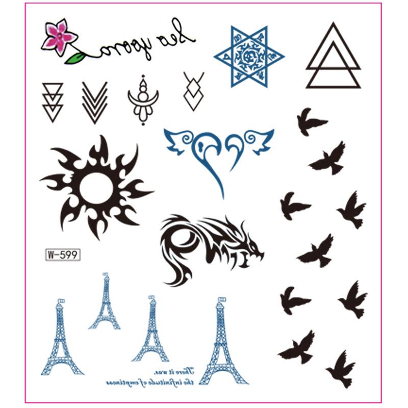 Campus Students Male And Female Tattoo Stickers Waterproof Tattoo Stickers Cartoon Butterfly Text Tattoos
