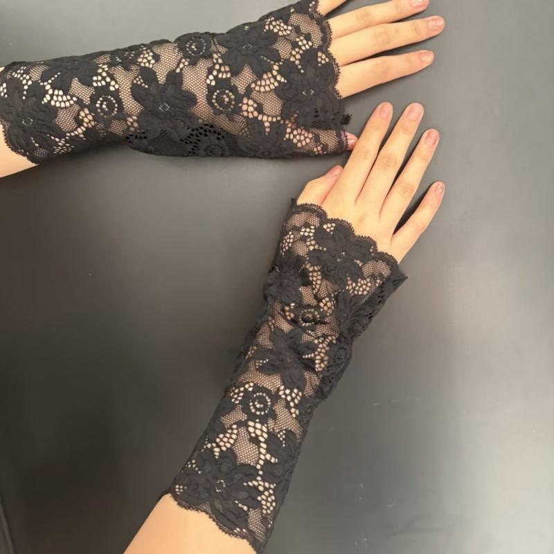 Elegant Lace Arm Sleeves For Women Delicate Floriferous Embroidery Guard Lightweight Breathable Gatherings
