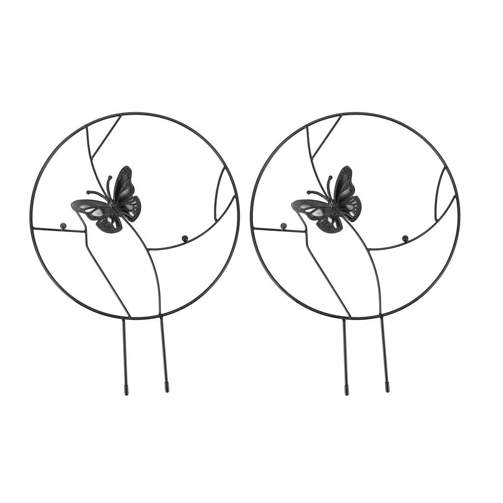2PCS Flower Plant Support Stand Iron Climbing Frame for Home Garden Round Design