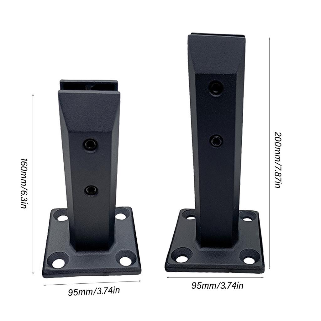 Set von Glasgeländerhaltern Quadratische Designs für Stärke Edelstahlkonstruktion für Balkone und Treppen