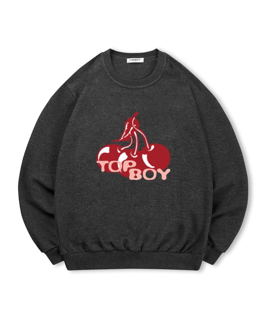 TOPBOY [Non-Fleece Or Fleece] Cherry Boy Printed Sweatshirt (Type A)