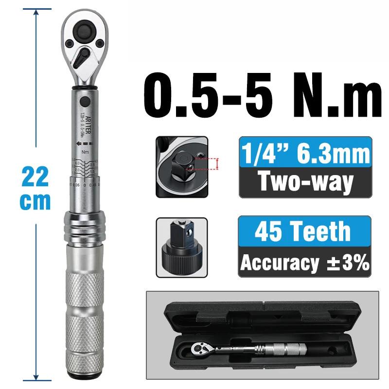 0.5-350N.m Accuracy 3% Portable Car Bike Repair Hand Tools Spanner Two-way Ratchet Key Square Drive Torque Wrench