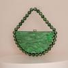 Pearlescent Retro Semi-Round Bead Acrylic Bag Simple Square Dinner Bag Clutch Bag Female