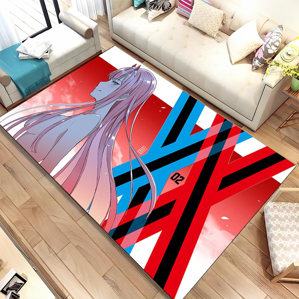 Sexy Girl Zero Two DARLING In FRANXX Area Rug,Carpet for Home Living Room Bedroom Sofa Doormat Decor,kid Non-slip Floor Mat Gift