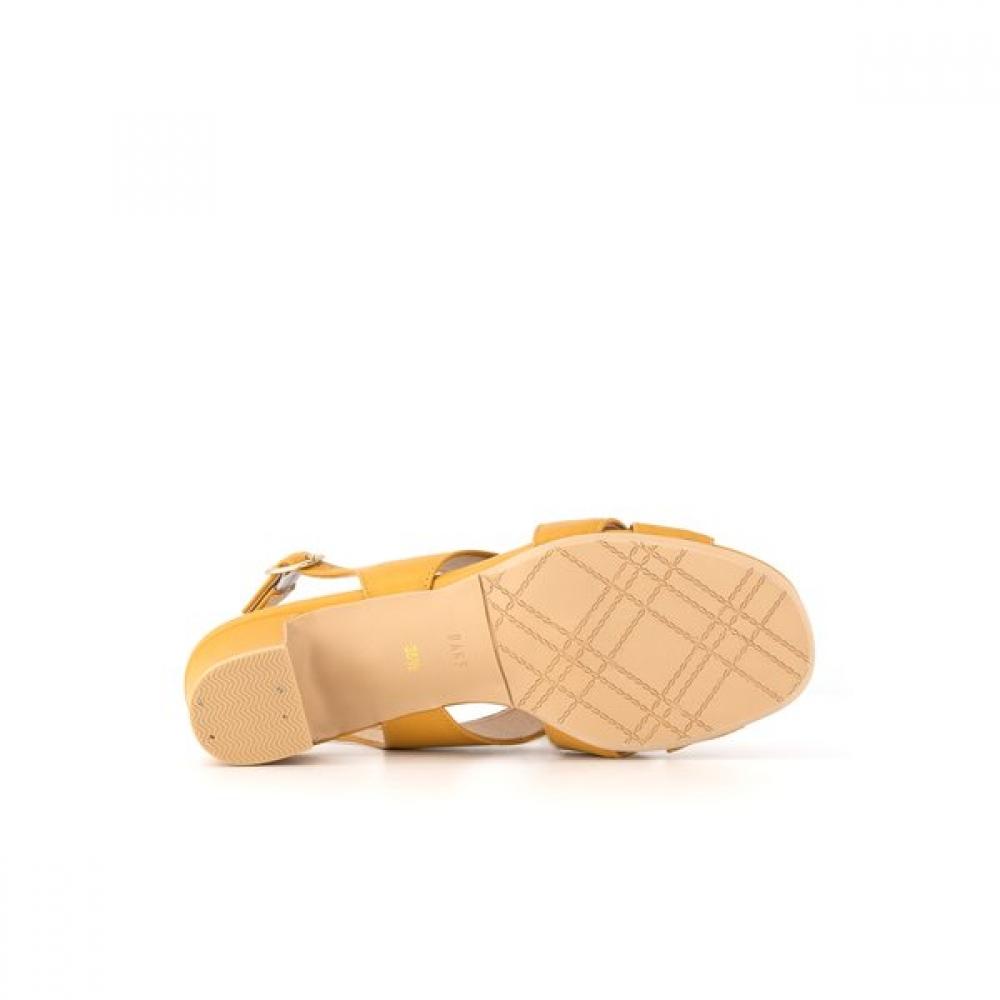 Daks 4cm Cross Leather Semi Dress Sandals Dld301 Mustard