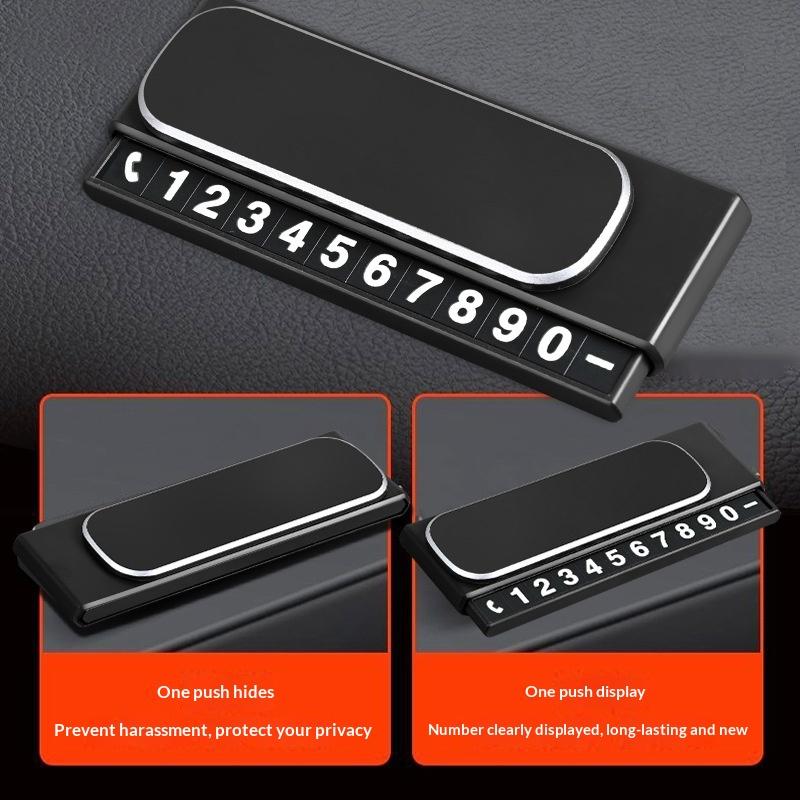 Mini Portable Phone Number Plate Car Number Plate For Temporary Use Parking Card Phone Number Display Auto Interior Accessory