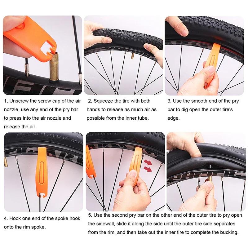 3Pcs Bicycle Tyre Tire Lever Ultralight Nylon Bike Tire Pry Bar Mountain Bike Tire Change Rim Spoon Cycling Crowbar Removal Tool  Bicycle Accessories