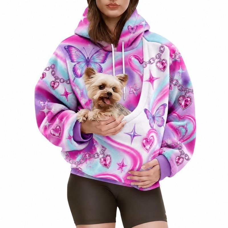 2026 Womens Halloween Print Oversized Hoodie Fall Winter Loose Fit Sweatshirt