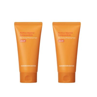 Seongbun Editor Pore Brightening Active Marine Astaxanthin Whipping Foam Cleanser – 120g × 2