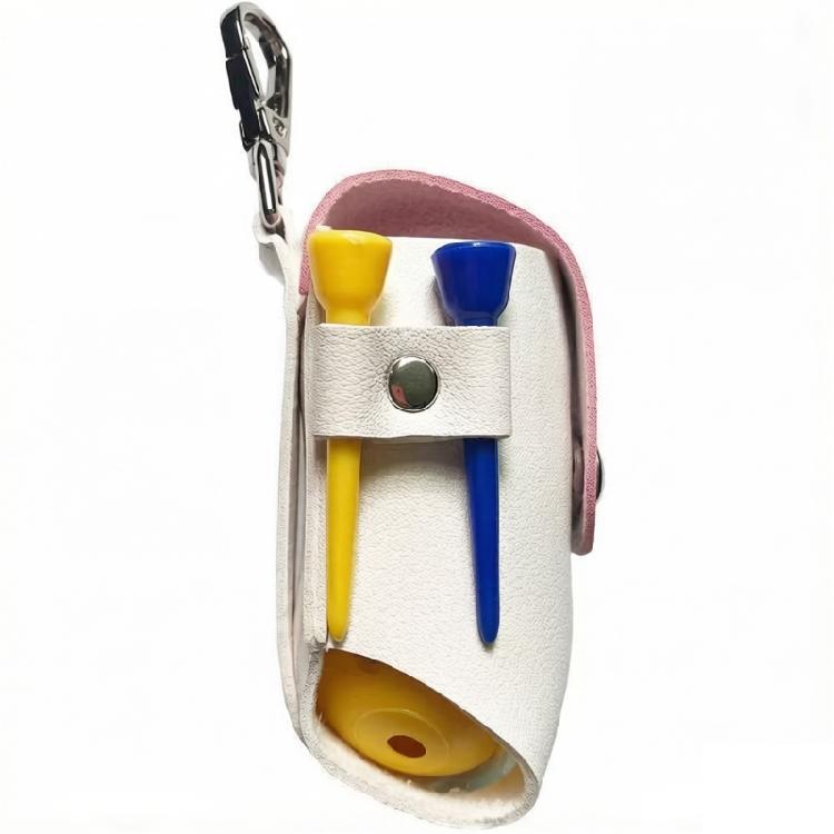 PU Leather Golf Ball Pouches With Keychain Hook Waterproof Golf Ball Organiser Bag for Small Accessories Management
