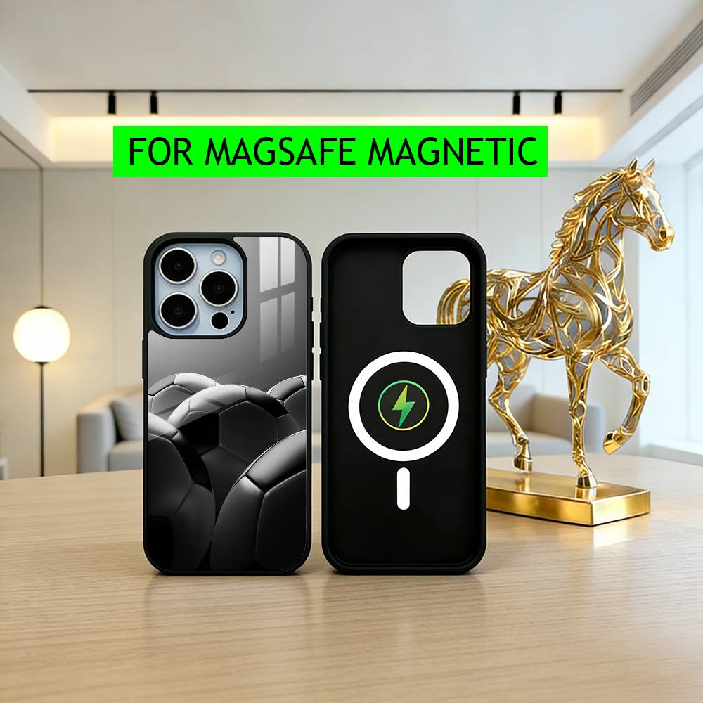 F-Football S-Soccer stitch texture Phone Case For iPhone17,16,15,14,13,12,11 Plus,Pro Magnetic For Magsafe Wireless Charging