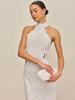 2026 Spring/Summer Elegant Sleeveless Halter Floral Embroidery Linen Dress for Women