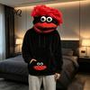 Soft Lounge Clothes Big Mouth Creature Flannel Hoodie Unisex Oversized Fleece Hooded Hoodies Sweatshirt Plush Pullover Top for Halloween Party Daily