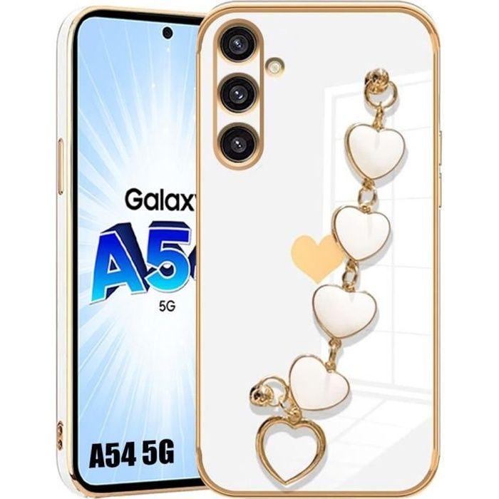 Coque de protection - Booling - pour Samsung Galaxy A54 5G - Ultra Slim - Anti-Rayures - Bracelet Cœur