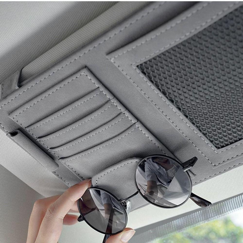 Easy To Install Car Sun Visor Organizer Net Pocket Sun Visor Pocket Vehicle Glasses Holder SUV