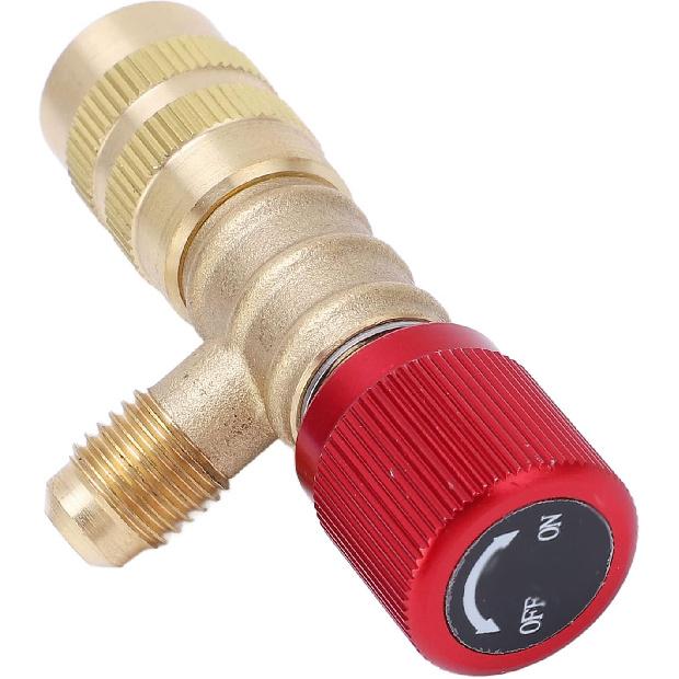 Refrigerant Charging Valve Brass Liquid Safety Valve for R22 R410 R134A R404 1/4in Male 5/16in Female Air Conditioner Manifold