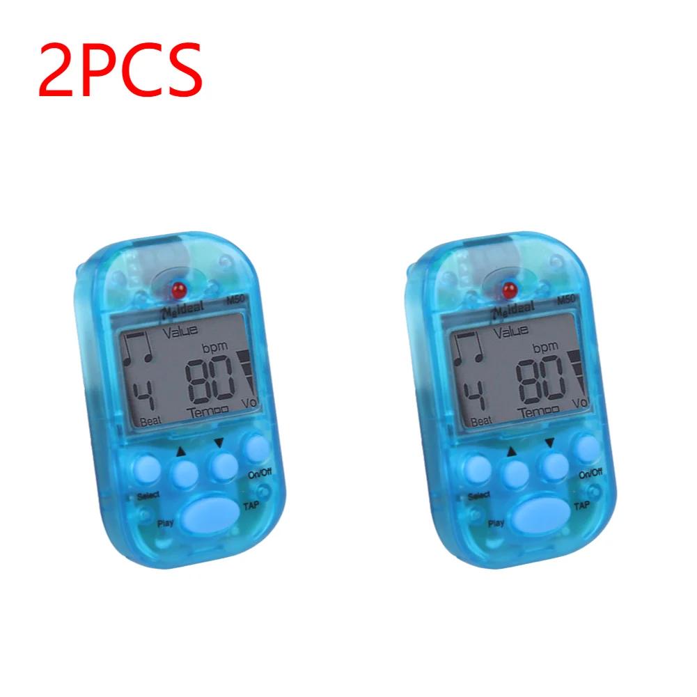 10-1PCS M50 Mini Musical Metronome LCD Clip-on Dual-channel Digital Tuner Metronome Guitar Piano Metronomo Practical Accessories