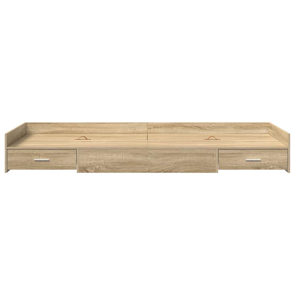 Bed Frame with Headboard Sonoma Oak 75 x 190 cm Wood Based Material